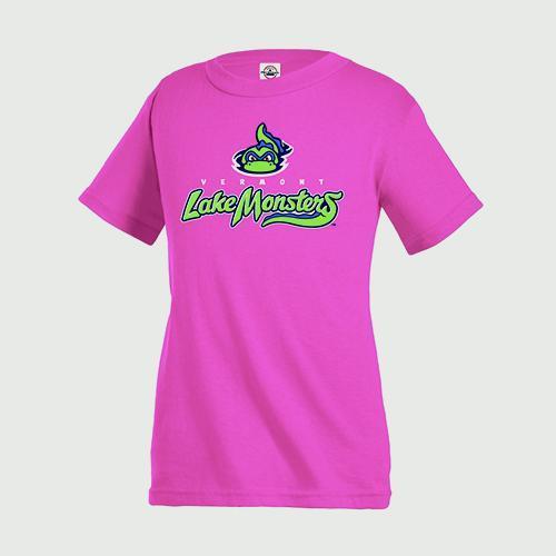 Vermont Lake Monsters Youth Primary Logo T-Shirt - Heliconia