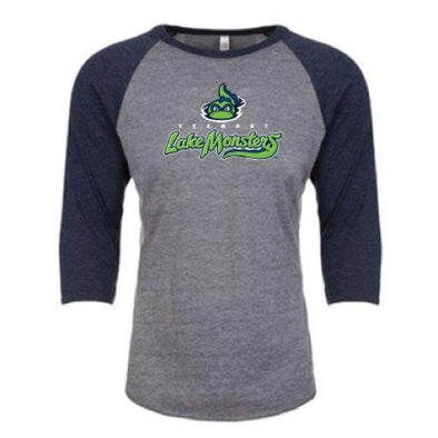 Vermont Lake Monsters 3/4 Length Long Sleeve Raglan Primary Logo Shirt