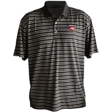 Carolina Mudcats Dark Grey Vansport Striped Polo