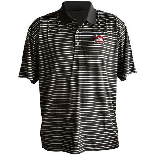Carolina Mudcats Dark Grey Vansport Striped Polo