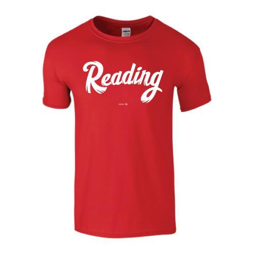 Red Reading Script Tee