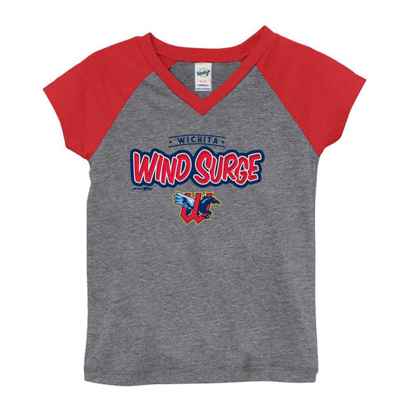 GIRLS V-NECK RAGLAN TEE