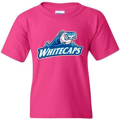 West Michigan Whitecaps Youth Primary Logo Tee - Hot Pink