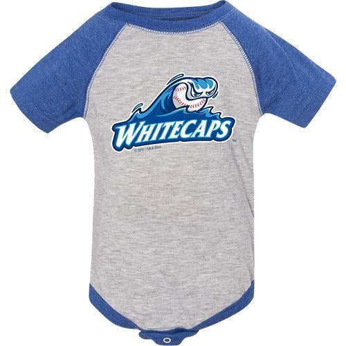 West Michigan Whitecaps Infant Royal/Grey Baseball Onesie