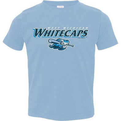 West Michigan Whitecaps Toddler Light Blue Wave/Bat Tee