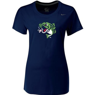 WOMENS NIKE STRIPERS DRI-FIT SHORTSLEEVE NAVY TEE