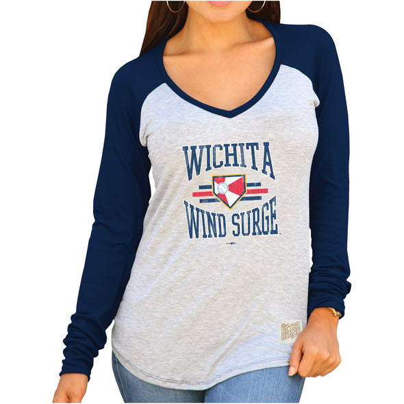 WOMENS CONTRAST V-NECK RAGLAN