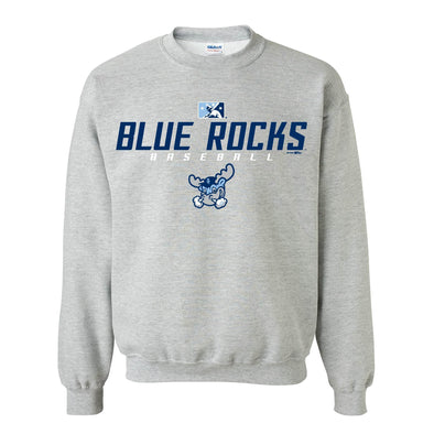 Wilmington Blue Rocks Adult Spot Gray Fess Crewneck Sweatshirt