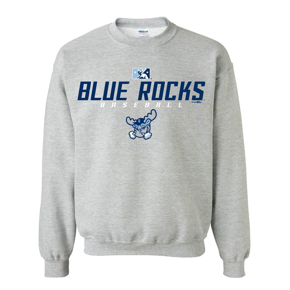 Wilmington Blue Rocks Adult Spot Gray Fess Crewneck Sweatshirt