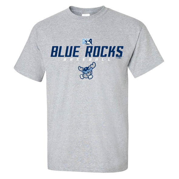 Wilmington Blue Rocks Adult Sport Gray Fess Tee