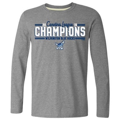 Wilmington Blue Rocks Adult Graphite Heather '19 Championship L/S Tee