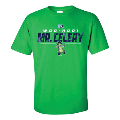 Wilmington Blue Rocks Adult Irish Green Mr. Celery Office Tee