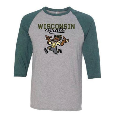 Wisconsin Brats Bratman 3/4 Sleeve Tee