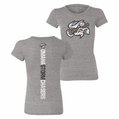 Omaha Storm Chasers Women's 108 Grey S/S Razor Back Tee