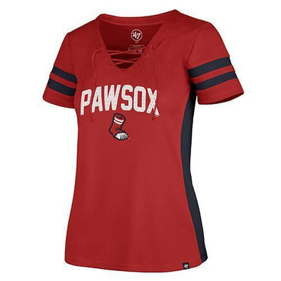 Pawtucket Red Sox Red Women's Turnover Jersey V-Neck Tee