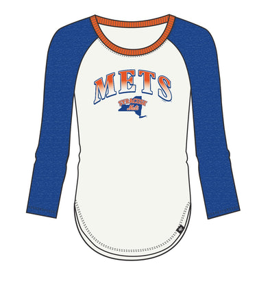 47 Royal/White Ladies Splitter Raglan