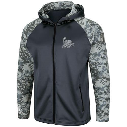 Toledo Walleye OHT Full Zip Camo Hooded Sweatshirt