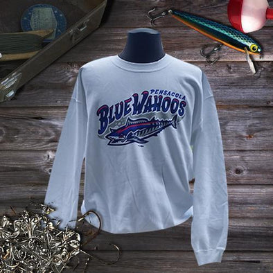 Pensacola Blue Wahoos White Adult Crewneck Sweatshirt