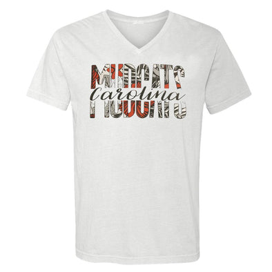 Carolina Mudcats White Floral V-Neck CC Tee