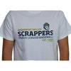 White Scrappy Tee with Gold Helmet