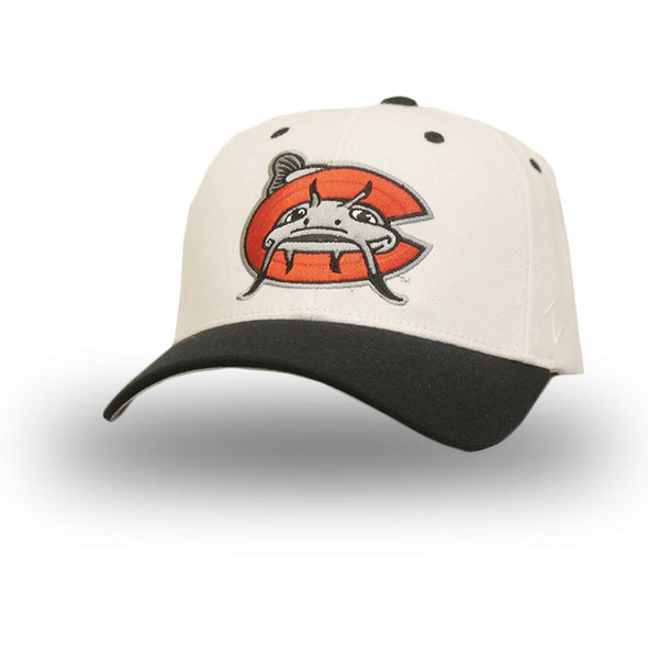 Carolina Mudcats White Fitted Baseball Cap