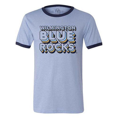Wilmington Blue Rocks Adult Lt. Blue 70s Ringer Tee