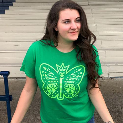 Eugene Emeralds - Los Monarcas Women's Green Butterfly Tee