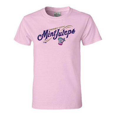 Louisville Bats Women's Mint Julep Pink Wordmark Tee