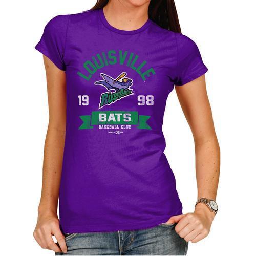 Louisville Bats Women's Riverbats Relaxed Purple Tee