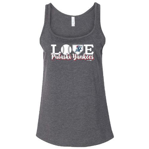 Pulaski Yankees Women's Pulaski Yankees LOVE Tank Top - Gray