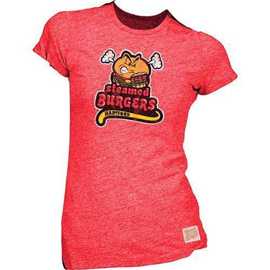 Hartford Steamed Cheeseburgers Women's Triblend Tee in Red