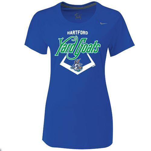 Hartford Yard Goats Hartford Yard Goats Nike Women's Dri Fit Homeplate Tee in Royal