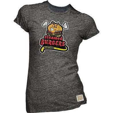 Hartford Steamed Cheeseburgers Women's Triblend Tee in Black