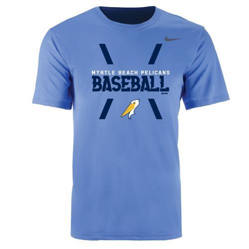 MYRTLE BEACH PELICANS NIKE YOUTH CAROLINA BLUE MILB283 DRIFIT TEE