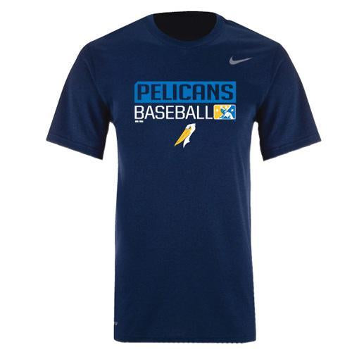 MYRTLE BEACH PELICANS NIKE YOUTH NAVY MILB237 DRIFIT TEE