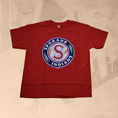 Spokane Indians Youth Red Logo Tee