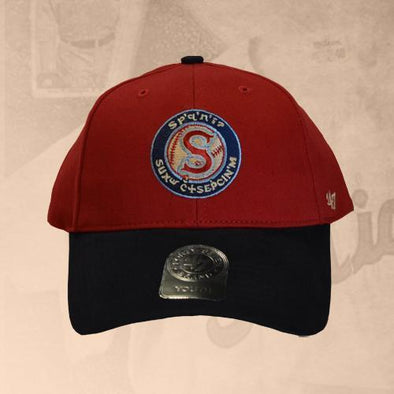 Spokane Indians Youth Salish Red w/Navy Adj Cap