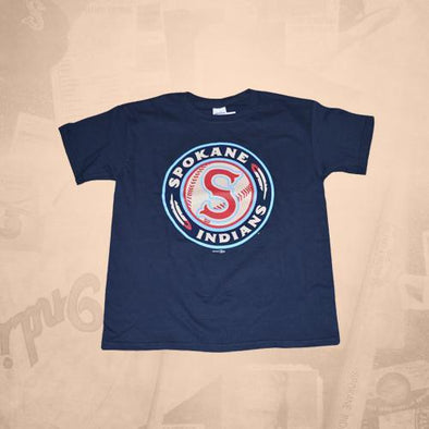 Spokane Indians Youth Logo Navy Tee