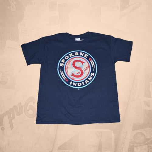 Spokane Indians Youth Logo Navy Tee