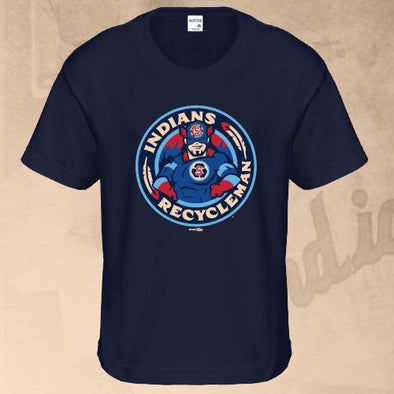 Spokane Indians Youth Navy Recycleman Logo Tee