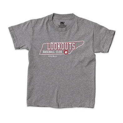 Chattanooga Lookouts Youth Classic State Outline Tee