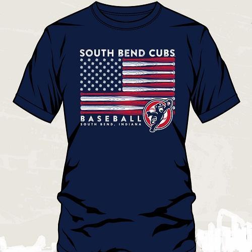 South Bend Cubs Youth USA Flag Tee