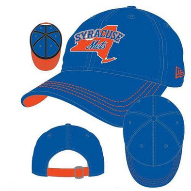 Syracuse Mets NE Royal Orange Stitching 920 Adj.