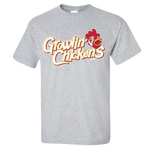 Adult Growlin' Chickens Gray Tee