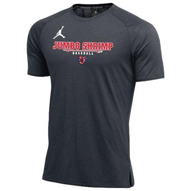 Jacksonville Jumbo Shrimp Jordan Alpha Dry Charcoal Tee