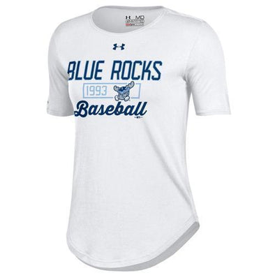 Wilmington Blue Rocks Ladies White 60 40 Tee