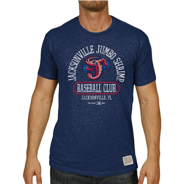 Jacksonville Jumbo Shrimp Retro Brand Navy Heather Tee