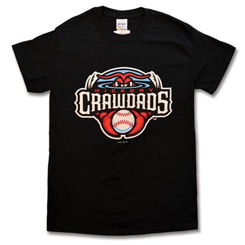 Hickory Crawdads Black Primary Tee