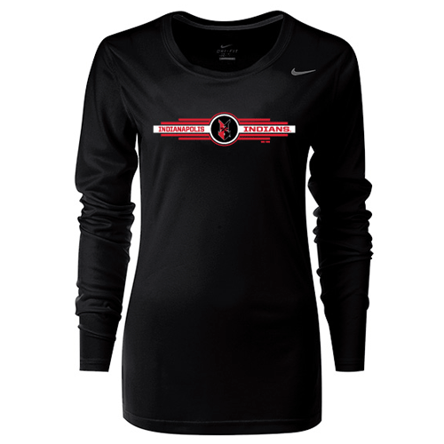 Indianapolis Indians Women's Black Nike Lines L/S Dri-FIT