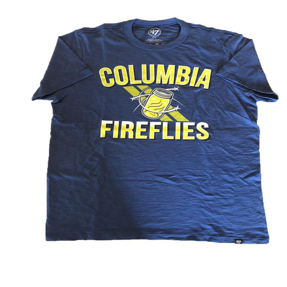 Columbia Fireflies Adult Bleacher Blue Scrum Tee